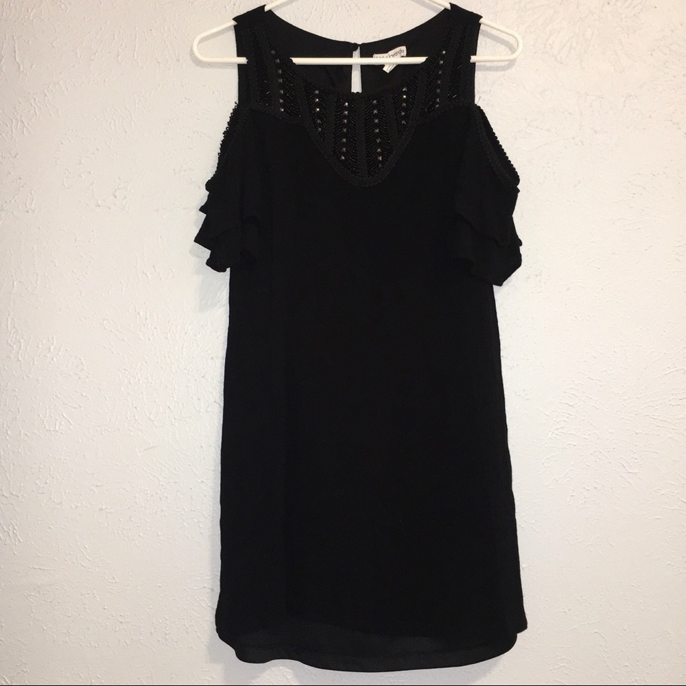 Black Cut-Out Shoulder Dress